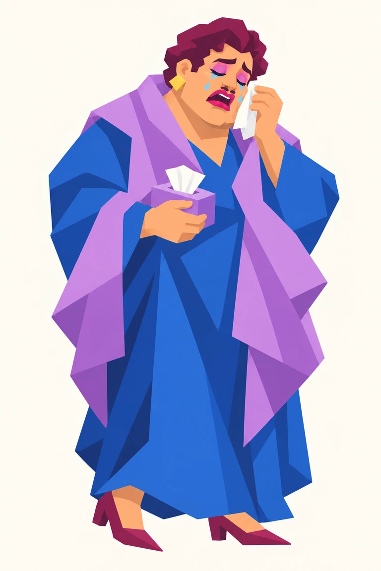 もらい泣き劇場。角ばった男性の独自キャラクター